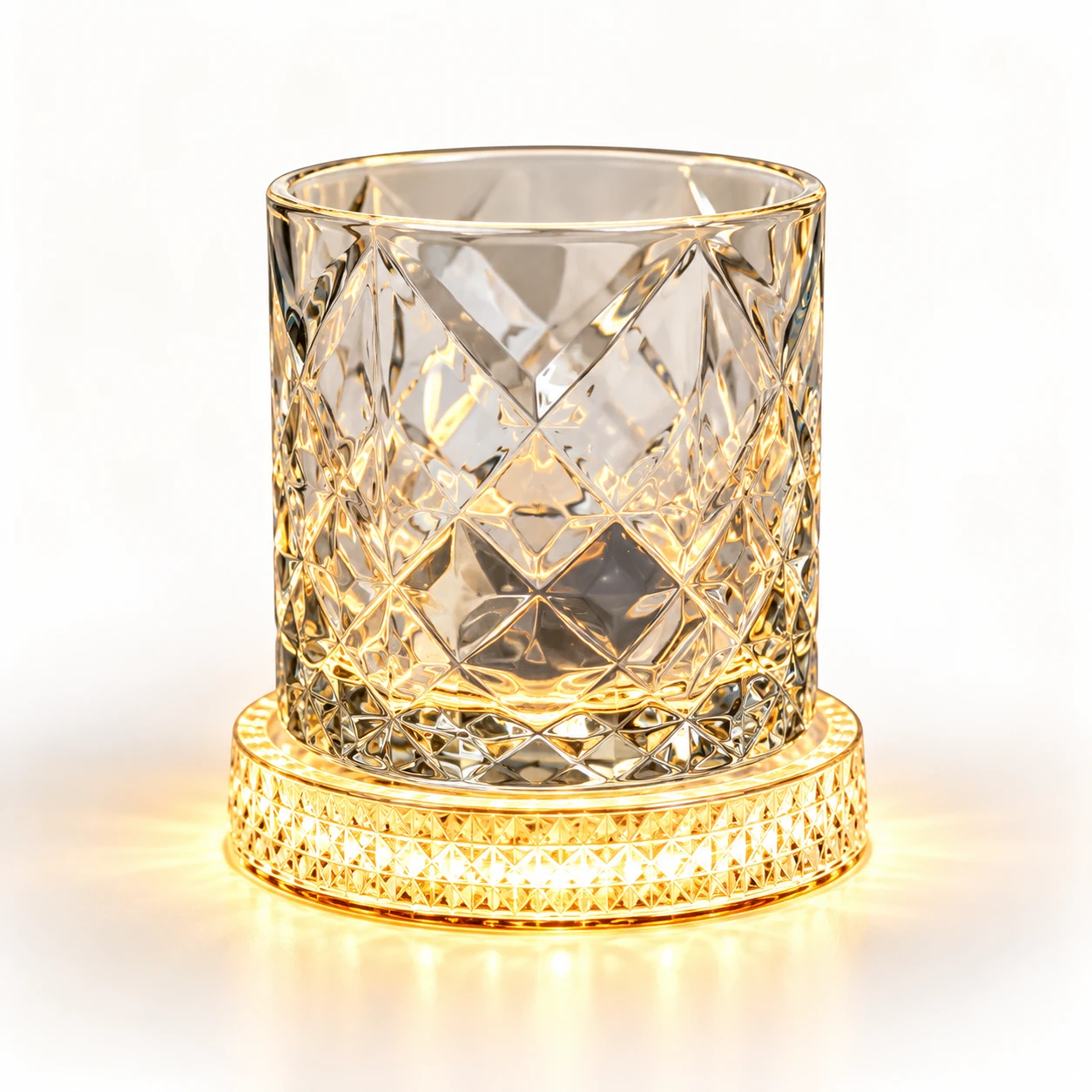 LED Glow Whiskey Glass with Light-Up Base